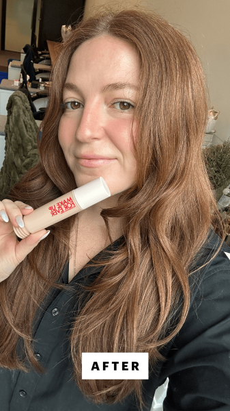 Gulino after applying the Make Up For Ever Super Boost Lightweight Moisturizing Skin Tint