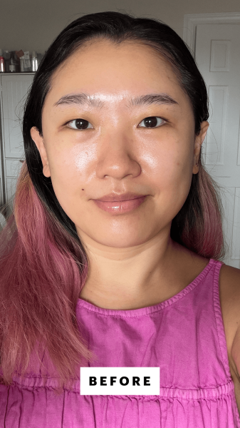 Han before applying the Patrick Ta Major Skin Soft Blur Brightening Concealer